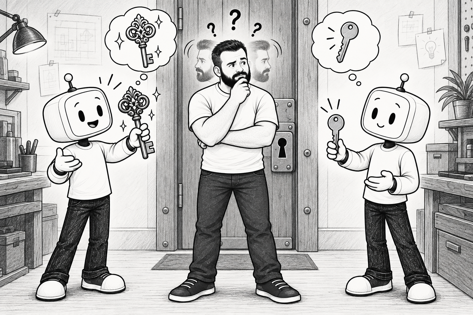 Illustration contrasting a fluent, confident model claim with the verification needed to confirm it is correct.