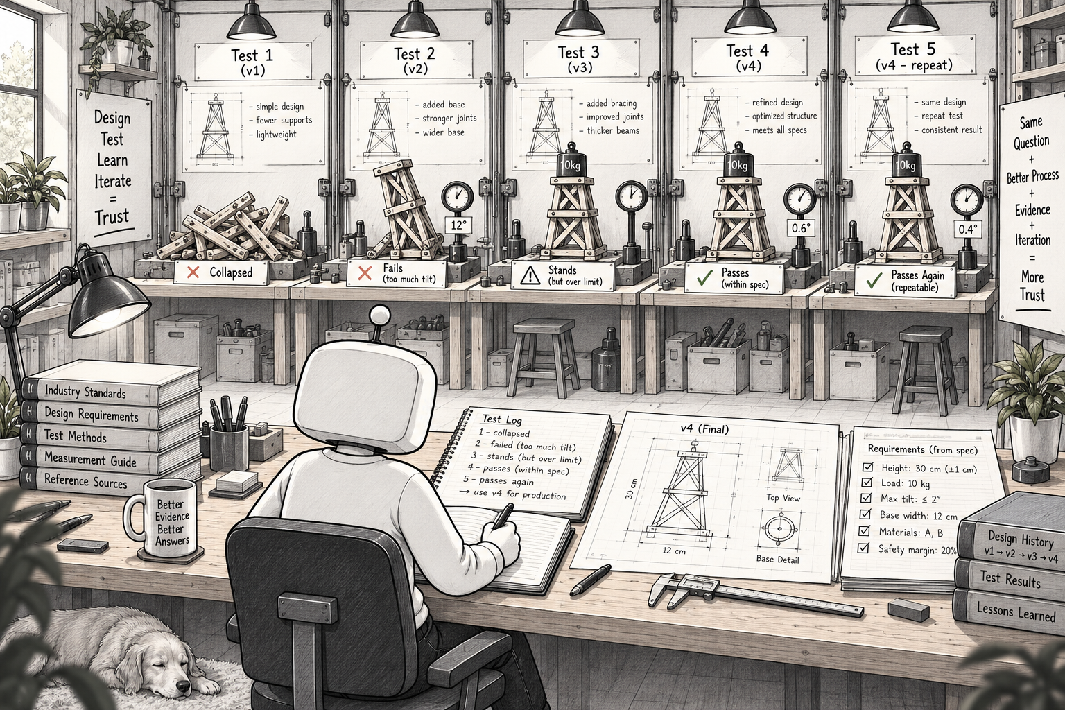 Illustration of a claim traced through grounding, evidence checking, and independent verification.